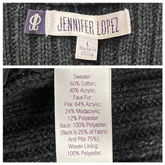 NWT JENNIFER LOPEZ Modern Bohemia Vegan Faux Fur Rib Knit Open Sweater Vest Boho - Picture 12 of 14